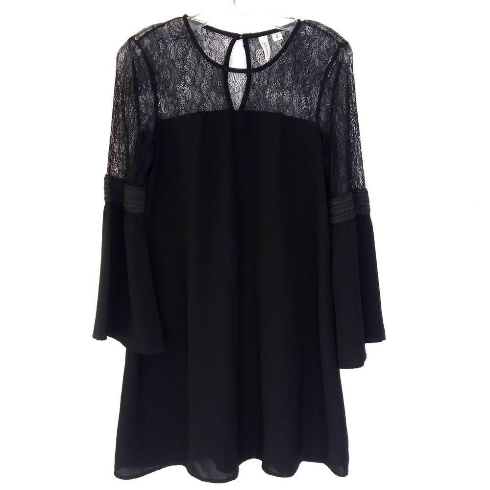 Tacera Black Lace Bell Embroidered Sleeve …
